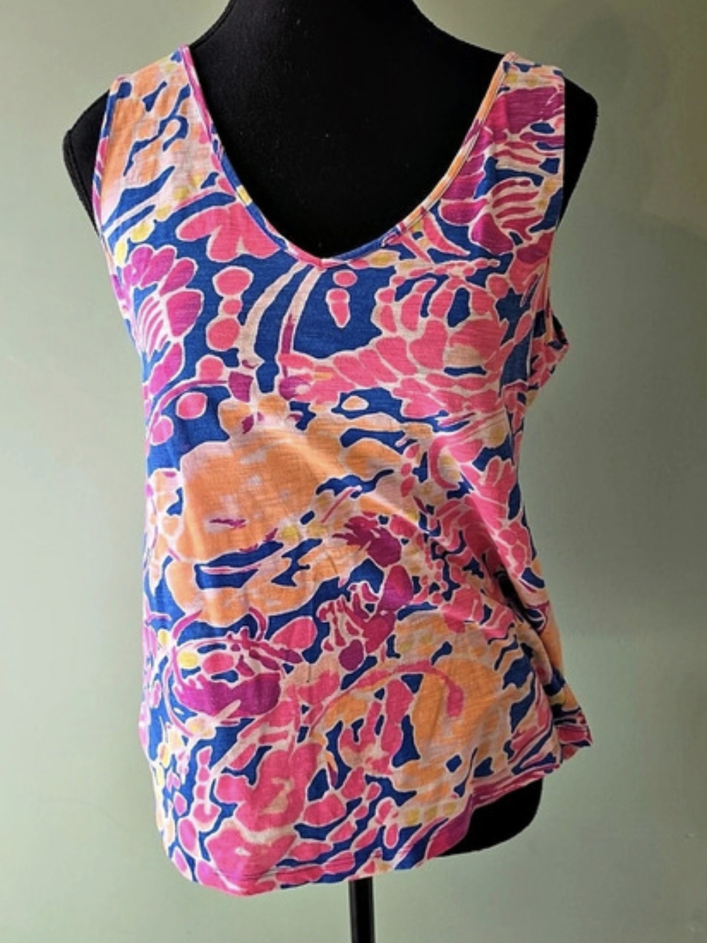 Lilly Pulitzer Abstract Print Tank Top in Pink & Blue Size Medium Like New